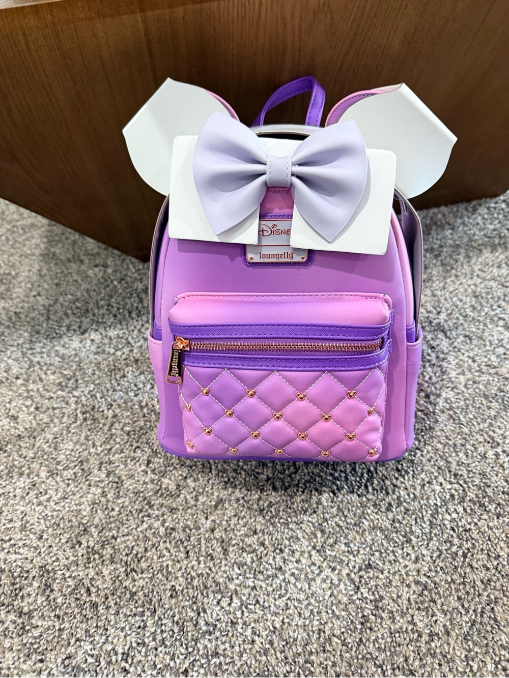 Loungefly Lavender and White Bow Mini Backpack